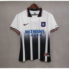 Rangers 97/99 Away White&Dark Blue Soccer Jersey